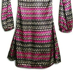 MNG • By Mango Pattern Print Silk Bow Dress